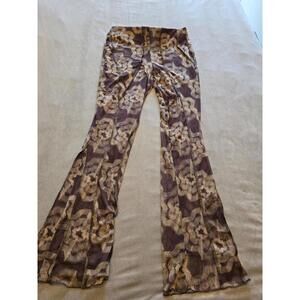 Urban Outfitters Mesh Aliza Brown Geometric Boho Trouser Pant (S)